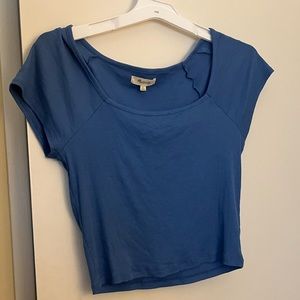 Madewell Blue Ribbed Crop Top